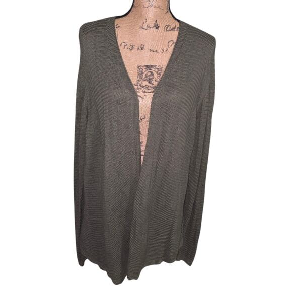 Belle Olive Green Women's Cardigan Sweater Plus Size 3X‎ - Picture 1 of 8